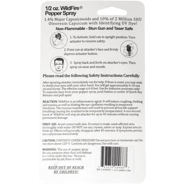 Wildfire 1.4% MC 1/2 Oz Pepper Spray Leatherette Holster And Quick Release Keychain Red